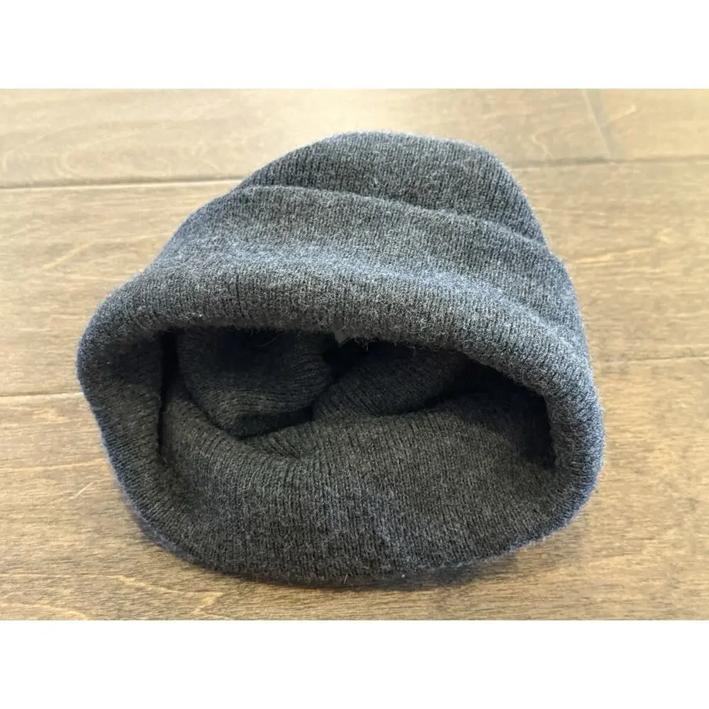 Carhartt Unisex Gray Beanie One Size Knit A18 Made In USA Workwear Cuffed